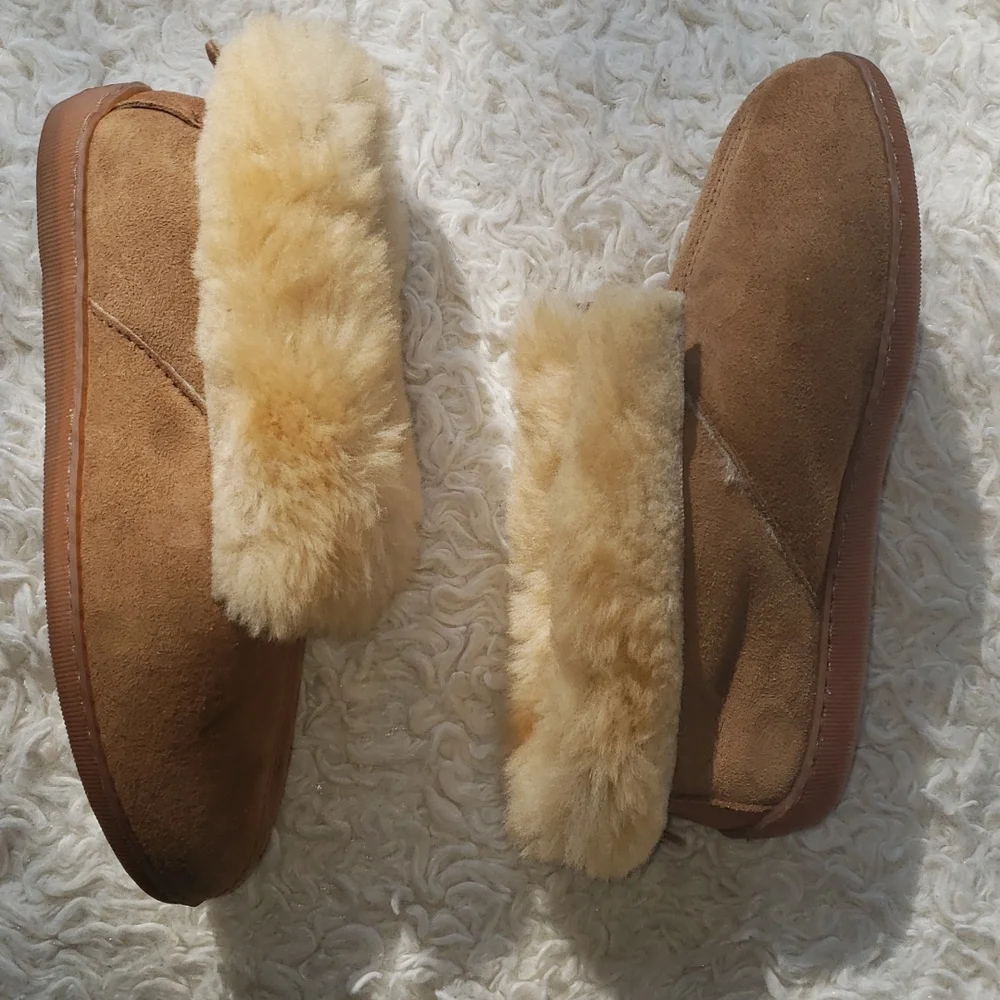 Minnetonka Golden Tan Sheepskin Ankle Boot Brand New Without Box 7 - Picture 8 of 16